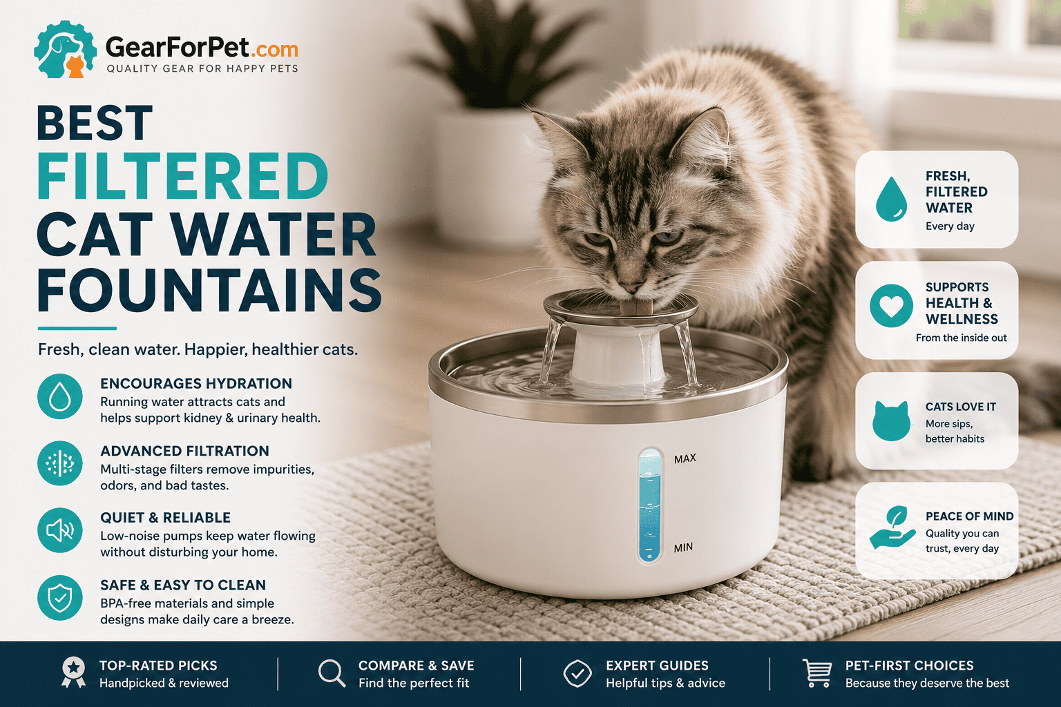 Best Filtered Cat Water Fountain